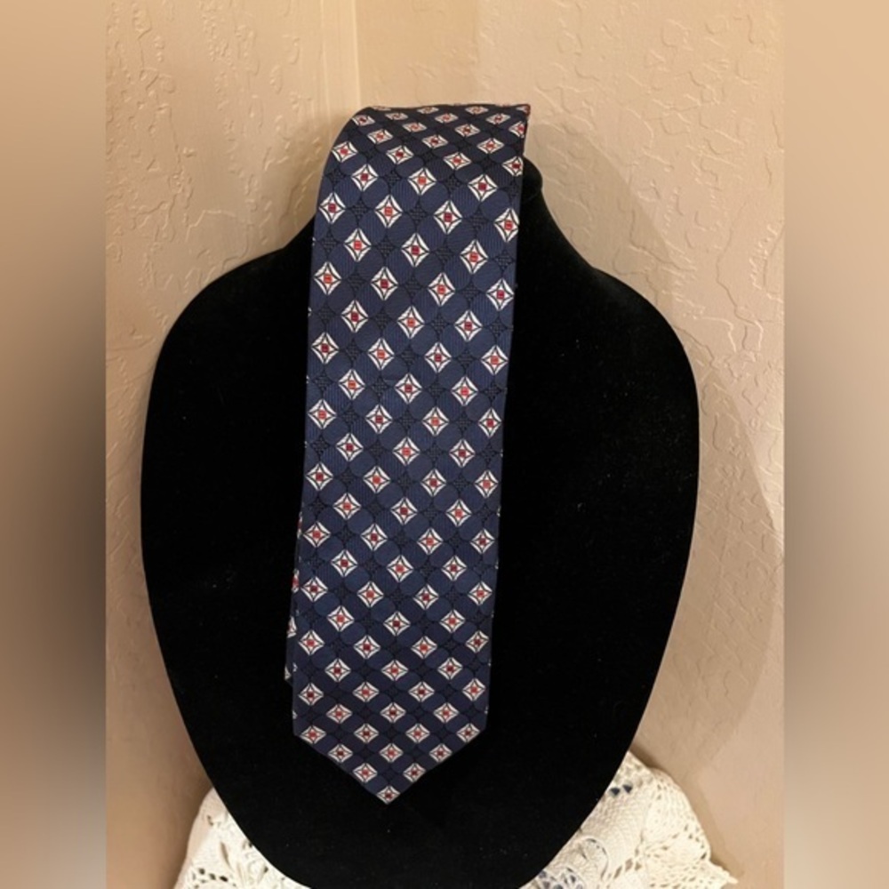 Jos A Banks Blue and Red Executive Silk Tie